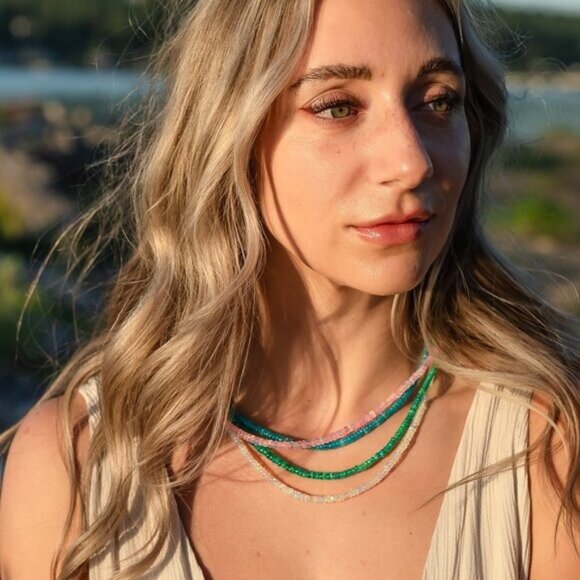 Opal Necklace Beaded Fire Opal Necklace Genuine Ethiopian Fire Opal Necklace - Picture 6 of 13